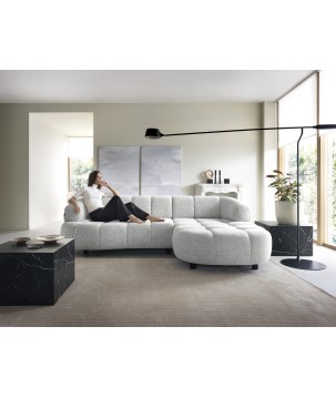 Narożnik VELPA S z elektryczną regulacją siedziska Prawostronny wolnostojący w tkaninie PUENTE 80 WERSAL