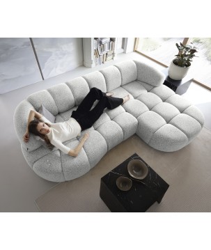 Narożnik VELPA S z elektryczną regulacją siedziska Prawostronny wolnostojący w tkaninie PUENTE 80 WERSAL