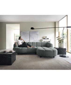 Narożnik VELPA S z elektryczną regulacją siedziska Prawostronny wolnostojący w tkaninie PUENTE 92 WERSAL