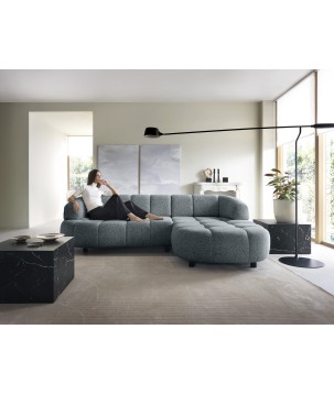 Narożnik VELPA S z elektryczną regulacją siedziska Prawostronny wolnostojący w tkaninie PUENTE 94 WERSAL