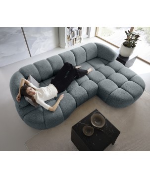 Narożnik VELPA S z elektryczną regulacją siedziska Prawostronny wolnostojący w tkaninie PUENTE 94 WERSAL