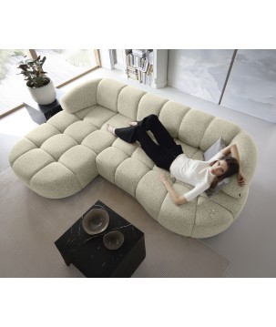 Narożnik VELPA S Lewostronny z elektryczną regulacją siedziska wolnostojący w tkaninie PUENTE 03 WERSAL