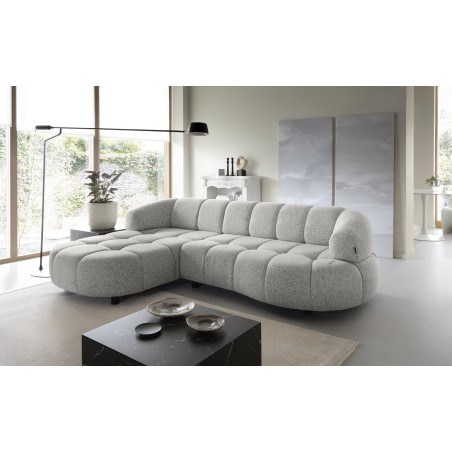 Narożnik VELPA S Lewostronny z elektryczną regulacją siedziska wolnostojący w tkaninie PUENTE 06 WERSAL