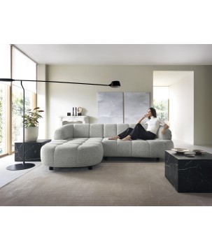 Narożnik VELPA S Lewostronny z elektryczną regulacją siedziska wolnostojący w tkaninie PUENTE 06 WERSAL