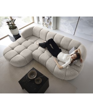 Narożnik VELPA S Lewostronny z elektryczną regulacją siedziska wolnostojący w tkaninie PUENTE 16 WERSAL