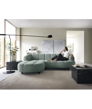 Narożnik VELPA S Lewostronny z elektryczną regulacją siedziska wolnostojący w tkaninie PUENTE 33 WERSAL