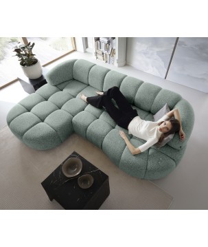 Narożnik VELPA S Lewostronny z elektryczną regulacją siedziska wolnostojący w tkaninie PUENTE 33 WERSAL