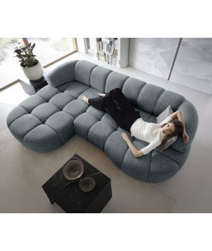 Narożnik VELPA S Lewostronny z elektryczną regulacją siedziska wolnostojący w tkaninie PUENTE 94 WERSAL