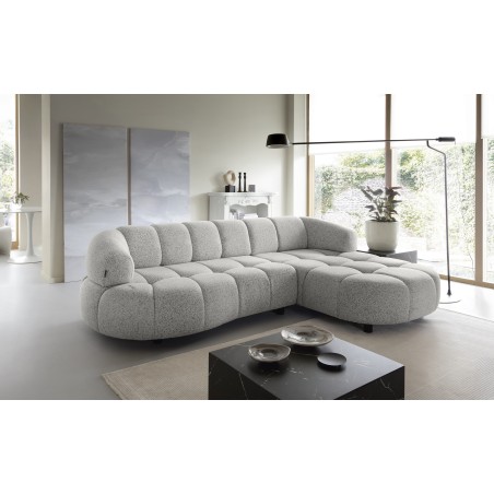 Narożnik VELPA S Prawostronny z elektryczną regulacją siedziska wolnostojący w tkaninie PUENTE 06 WERSAL