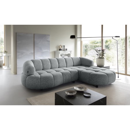 Narożnik VELPA S Prawostronny z elektryczną regulacją siedziska wolnostojący w tkaninie PUENTE 11 WERSAL