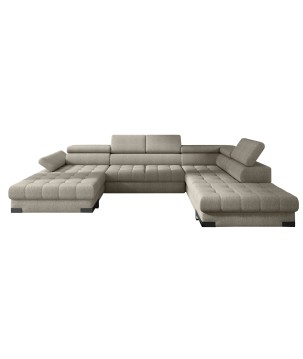 Narożnik SELVA XL Lewostronny z funkcją spania i pojemnikiem MEMPHIS 05 TRUFLOWY WERSAL