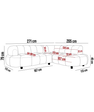Narożnik VELPA L z elektryczną regulacją siedziska Lewostronny w tkaninie JAGUAR 09 WERSAL
