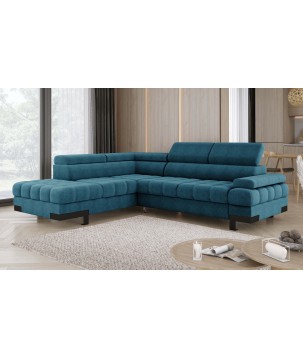 Narożnik SELVA L Lewostronny z funkcją spania i pojemnikiem AUSTIN 14 Niebieski WERSAL