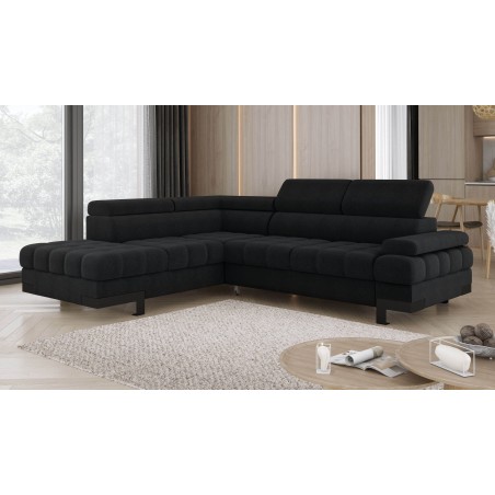 Narożnik SELVA L Lewostronny z funkcją spania i pojemnikiem AUSTIN 21 Grafitowy WERSAL