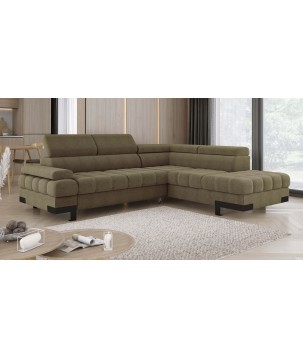 Narożnik SELVA L Prawostronny z funkcją spania i pojemnikiem AUSTIN 12 Zielony WERSAL