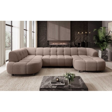 Narożnik VELPA XL Lewostronny z elektryczną regulacją siedziska w tkaninie LOOP 08 WERSAL