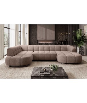 Narożnik VELPA XL Lewostronny z elektryczną regulacją siedziska w tkaninie LOOP 08 WERSAL