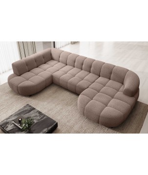 Narożnik VELPA XL Lewostronny z elektryczną regulacją siedziska w tkaninie LOOP 08 WERSAL