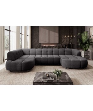 Narożnik VELPA XL Lewostronny z elektryczną regulacją siedziska w tkaninie LOOP 19 WERSAL