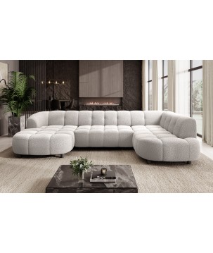 Narożnik VELPA XL Prawostronny z elektryczną regulacją siedziska w tkaninie LOOP 01 WERSAL