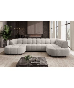 Narożnik VELPA XL Prawostronny z elektryczną regulacją siedziska w tkaninie LOOP 03 WERSAL