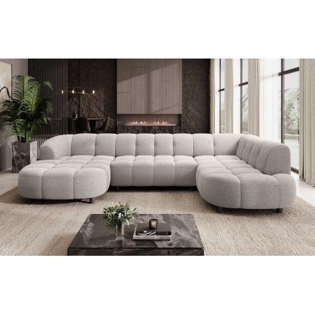 Narożnik VELPA XL Prawostronny z elektryczną regulacją siedziska w tkaninie LOOP 03 WERSAL