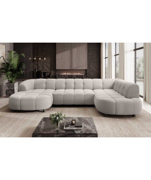 Narożnik VELPA XL Prawostronny z elektryczną regulacją siedziska w tkaninie LOOP 03 WERSAL