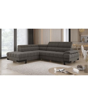 Narożnik SELVA L Lewostronny z funkcją spania i pojemnikiem AUSTIN 05 Jasny Brąz WERSAL