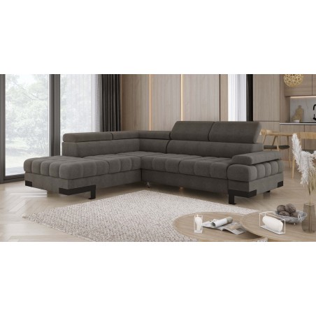 Narożnik SELVA L Lewostronny z funkcją spania i pojemnikiem AUSTIN 05 Jasny Brąz WERSAL