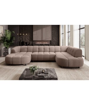 Narożnik VELPA XL Prawostronny z elektryczną regulacją siedziska w tkaninie LOOP 08 WERSAL