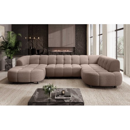 Narożnik VELPA XL Prawostronny z elektryczną regulacją siedziska w tkaninie LOOP 08 WERSAL