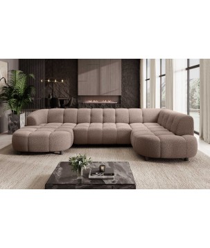 Narożnik VELPA XL Prawostronny z elektryczną regulacją siedziska w tkaninie LOOP 08 WERSAL