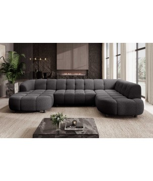 Narożnik VELPA XL Prawostronny z elektryczną regulacją siedziska w tkaninie LOOP 19 WERSAL