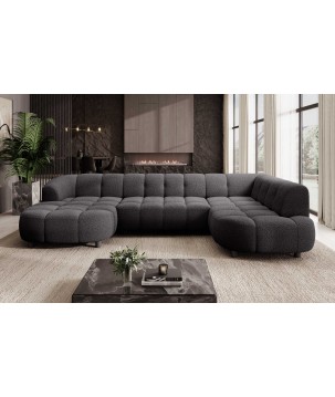 Narożnik VELPA XL Prawostronny z elektryczną regulacją siedziska w tkaninie LOOP 19 WERSAL