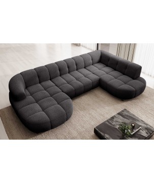 Narożnik VELPA XL Prawostronny z elektryczną regulacją siedziska w tkaninie LOOP 19 WERSAL