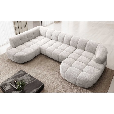 Narożnik VELPA XL z elektryczną regulacją siedziska Lewostronny w tkaninie LOOP 01 WERSAL