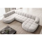 Narożnik VELPA XL z elektryczną regulacją siedziska Lewostronny w tkaninie LOOP 01 WERSAL