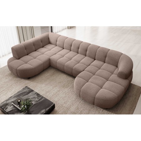 Narożnik VELPA XL z elektryczną regulacją siedziska Lewostronny w tkaninie LOOP 08 WERSAL