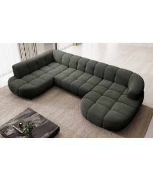 Narożnik VELPA XL z elektryczną regulacją siedziska Lewostronny w tkaninie LOOP 12 WERSAL