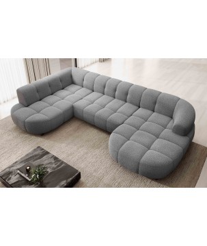 Narożnik VELPA XL z elektryczną regulacją siedziska Lewostronny w tkaninie LOOP 17 WERSAL