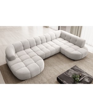 Narożnik VELPA XL z elektryczną regulacją siedziska Prawostronny w tkaninie LOOP 01 WERSAL