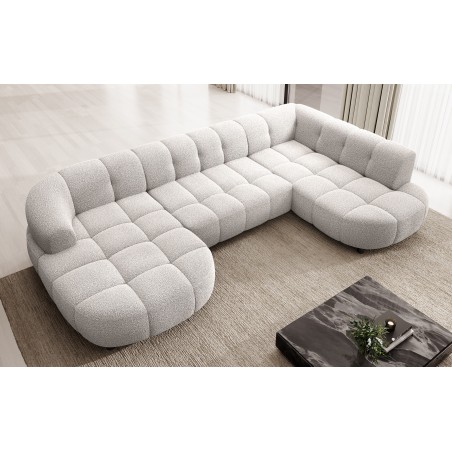 Narożnik VELPA XL z elektryczną regulacją siedziska Prawostronny w tkaninie LOOP 01 WERSAL