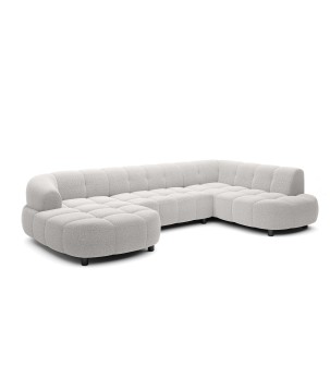 Narożnik VELPA XL z elektryczną regulacją siedziska Prawostronny w tkaninie LOOP 01 WERSAL