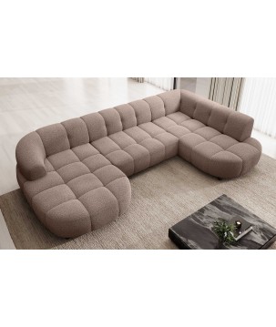 Narożnik VELPA XL z elektryczną regulacją siedziska Prawostronny w tkaninie LOOP 08 WERSAL