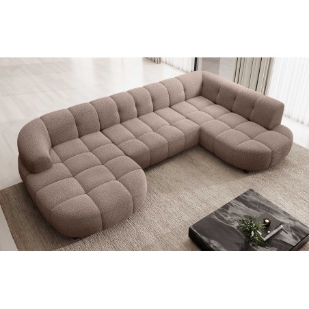 Narożnik VELPA XL z elektryczną regulacją siedziska Prawostronny w tkaninie LOOP 08 WERSAL