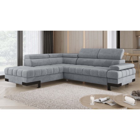 Narożnik SELVA L Lewostronny z funkcją spania i pojemnikiem SALVADOR 14 Jasny Szary WERSAL