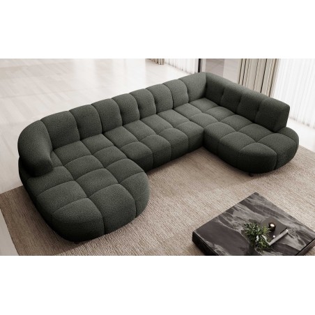 Narożnik VELPA XL z elektryczną regulacją siedziska Prawostronny w tkaninie LOOP 12 WERSAL