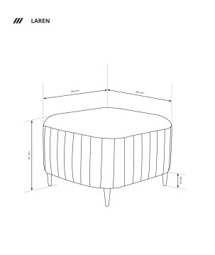 Pufa LAREN w kolorze szarym w tkaninie CASTEL 93
