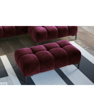 Pufa PLAZA XL w kolorze BURGUNDOWYM w tkaninie MONOLITH WERSAL