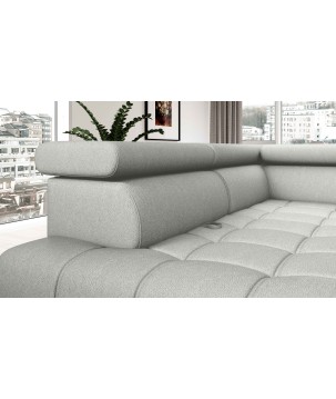 Narożnik BAGGIO Lewostronny z funkcją spania, wolnostojący tkanina LETTO 03 Popielaty WERSAL